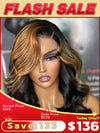 Chinalacewig 13X4 HD Frontal Wig Highlight Brown Bob Human Virgin Hair CS02