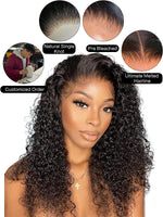 Chinalacewig Invisible HD Lace Deep Curly  Frontal Wigs With Pre Plucked Hairline NCF115