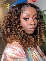 Stylish Balayage Bouncy Curly 6in Fitted Glueless HD Lace Wig GW03