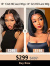 Chinalacewig Anniversary Sale Natural Color Two wigs $299 13x4 HD Lace Front Wig CD01