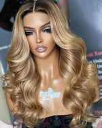 Chinalacewig Honey Brown Color Body Wave Glueless HD Invisible Lace Wigs HG08