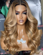 Chinalacewig Honey Brown Color Body Wave Glueless HD Invisible Lace Wigs HG08
