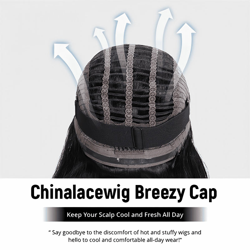 Chinalacewig Wear Go Pre Cut HD Lace 5*5 Closure Layer Wig Quick & Easy Glueless Wig With Breathable Cap Air Wig CS010