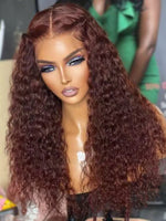 Chinalacewig Wear Go Pre Cut HD Lace 5*5 Closure Red Brown Curly Quick & Easy Glueless Wig With Breathable Cap Air Wig