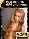 24hrs shipping Chinalacewig Sunshine Orange Brown Wavy Hair 13X6 HD Lace Front Wig NCF126