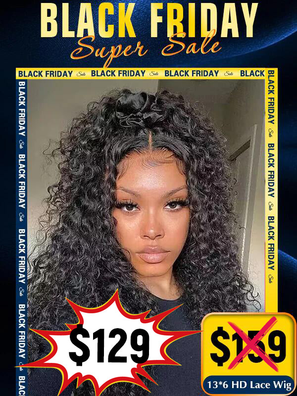Black Friday Sale 13x6 HD Lace Wig Curly Human Hair Wig FS017