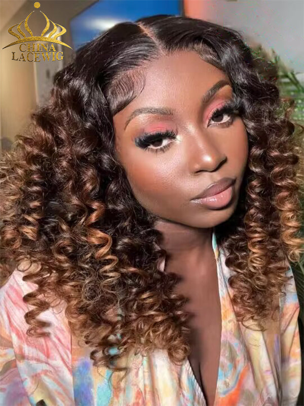 Stylish Balayage Bouncy Curly 6in Fitted Glueless HD Lace Wig GW03