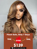 Chinalacewig Flash Sale Highlight Color 13x4 Lace Front Wig Bleached Knots And Pre Plucked With Baby Hair CW02
