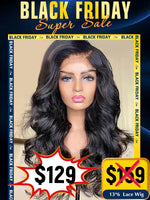 Black Friday Sale13*6 Medium Brown Lace Wig Natural Color Wave Human Hair Wig FS021