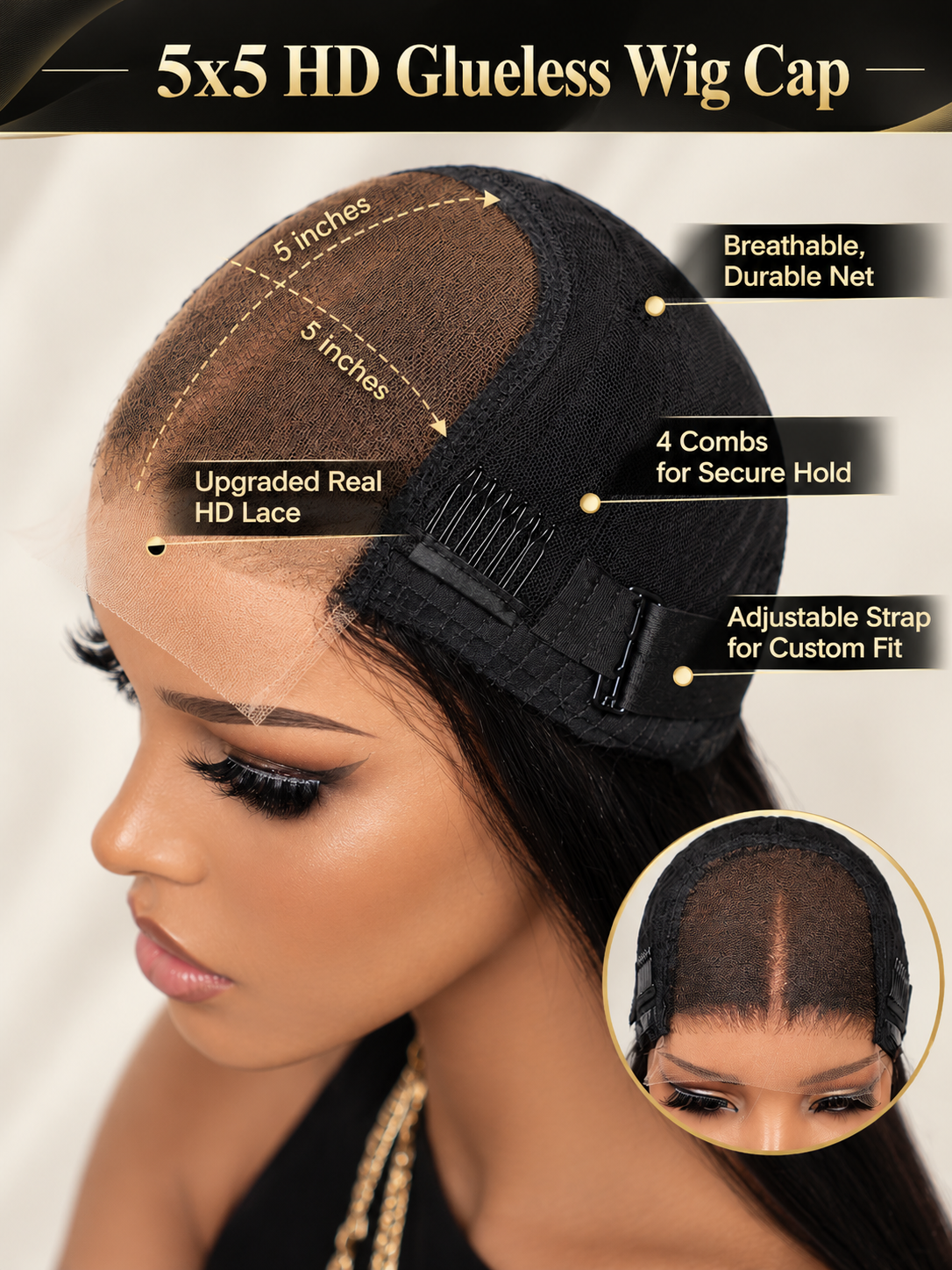 Chinalacewig 5x5 Highlight Layered Cut HD Lace Glueless Human Hair Wig with Invisible Drawstring CA09