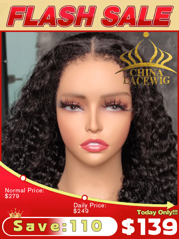 Chinalacewig Type 4C Edges Natural Hairline Undetectable Curly Wig CS06