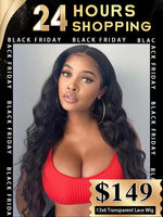 Black Friday 24hrs shipping Chinalacewig Body Wave 13X6 Transparent Lace Front Human Hair Wigs Bleached Knots BK08
