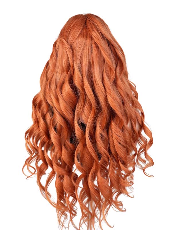 Black Friday Sale 13x4 Transparent Lace Front Human Hair Wig 26 inches Orange Color Body Wave Wig FS08