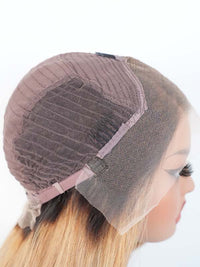 Black Friday Sale 13x4 Transparent Lace Front Human Hair Wig Ombre Blonde Color Bob Wig FS03