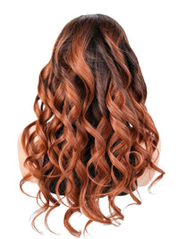 Black Friday Sale 13x4 Transparent Lace Front Human Hair Wig Ombre Brown Color Wave Wig FS010