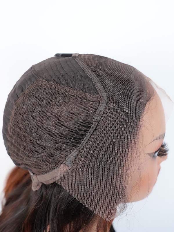 Black Friday Sale 13x4 Transparent Lace Front Human Hair Wig Ombre Brown Color Wave Wig FS010