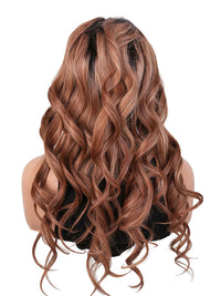 Black Friday Sale 13x4 Transparent Lace Front Human Hair Wig Ombre Brown Highlight Body Wave Wig FS07