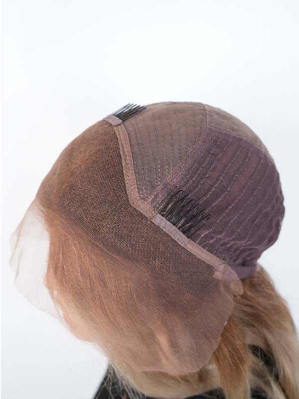 Black Friday Sale 13x4 Transparent Lace Front Human Hair Wig Ombre Light Ash Blonde With Brown Root Body Wave Wig FS05