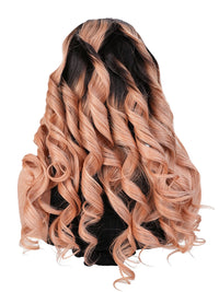 Black Friday Sale 13x4 Transparent Lace Front Human Hair Wig Ombre Light Orange With Black Root Body Wave Wig FS06