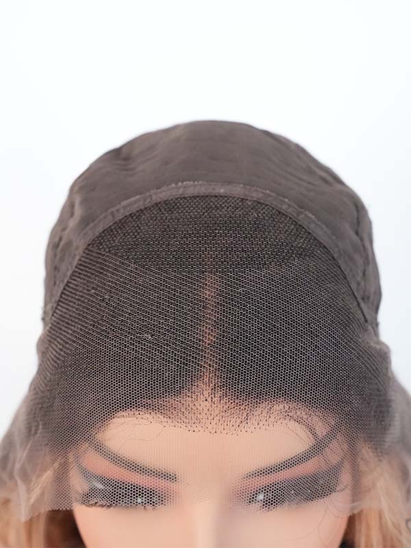 Black Friday Sale 13x4 Transparent Lace Front Human Hair Wig Ombre Light Orange With Black Root Body Wave Wig FS06