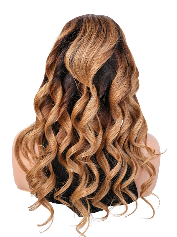 Black Friday Sale 13x4 Transparent Lace Front Human Hair Wig Ombre #T1b30 Body Wave Wig FS09