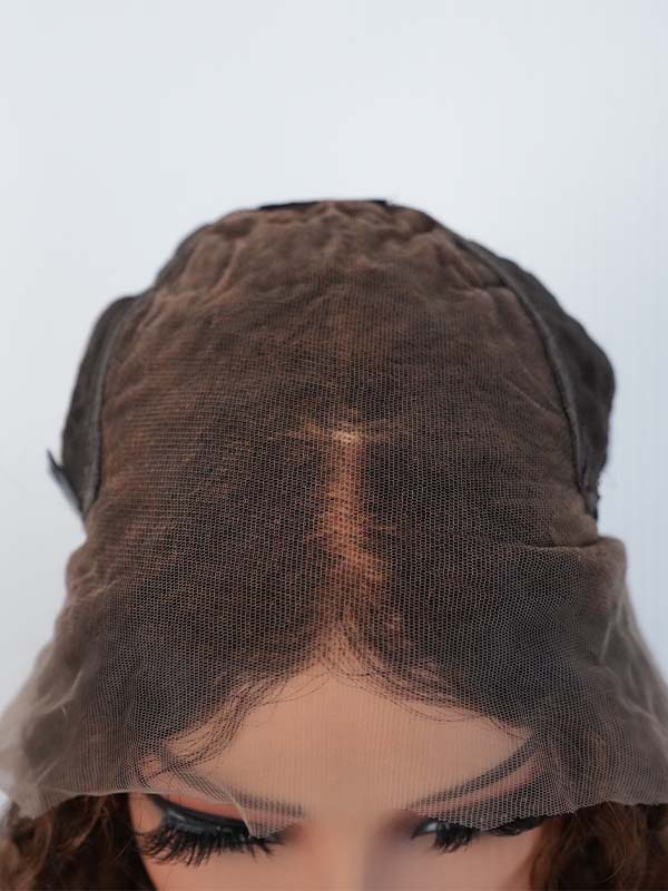 Black Friday Sale 13x6 HD Lace Front Human Hair Wig Chocolate Brown Ombre Curly Wig FS02