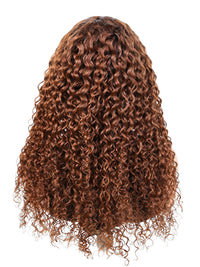 Black Friday Sale 13x6 HD Lace Front Human Hair Wig Chocolate Brown Ombre Curly Wig FS02