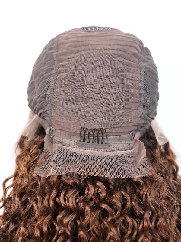 Black Friday Sale 13x6 HD Lace Front Human Hair Wig Chocolate Brown Ombre Curly Wig FS02