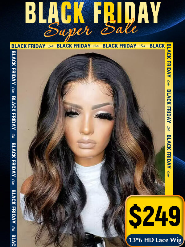 Black Friday Sale13x6 HD Lace WigBody Wave Human Hair Wig FS022