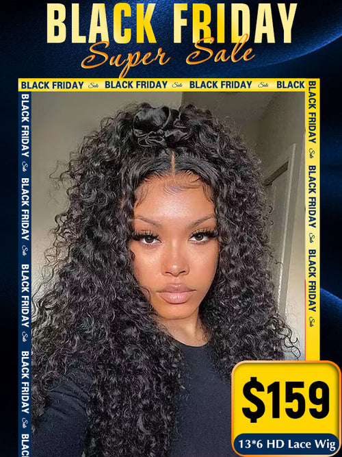 Black Friday Sale 13x6 HD Lace Wig Curly Human Hair Wig FS017