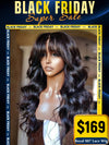 Black Friday Sale Long Natural Wave Wear go Royal 007 Lace 7*5.5 Human Hair Wigs With Bangs FS014