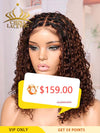 Black Friday Sale Chinalacewig Most-Fit Cap Ombre Brown Color Boho Curls Braided Wigs Pre-Bleached Top Selling 5x5 HD Lace Closure Wigs CA06