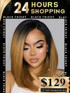 Chinalacewig Black Friday 24hrs shipping Ombre Color 1b30 Brazilian Virgin Hair Bob Style Lace Front Wigs BK04