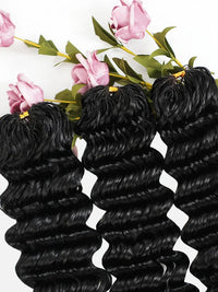 Chinalacewig Deep Wave Pre-Separated Human Hair Crochet Hair Extensions  Natural Looking Seamless Protective Style CU03