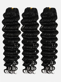 Chinalacewig Deep Wave Pre-Separated Human Hair Crochet Hair Extensions  Natural Looking Seamless Protective Style CU03