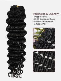 Chinalacewig Deep Wave Pre-Separated Human Hair Crochet Hair Extensions  Natural Looking Seamless Protective Style CU03