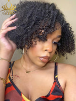 Chinalacewig Flash Sale 4C Edges Curly Baby Hairline Natural Color Jerry Curly 5x5 Lace Closure Wig  CW01