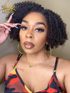 Chinalacewig Flash Sale 4C Edges Curly Baby Hairline Natural Color Jerry Curly 5x5 Lace Closure Wig  CW01