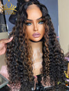 Chinalacewig Honey brown Highlight Deep Wave 13x4 HD Lace  Front Long Wig 100% human hair CL012