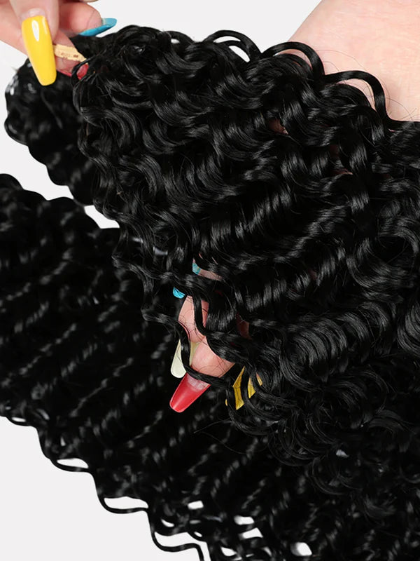 Chinalacewig Pre-Separated Water Wave Human Hair Crochet Hair Extensions  Seamless Protective Style  Natural Look CU02