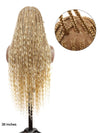 Chinalacewig Tangleless Human Hair Boho Curls HD Lace Knotless Box Braided Wig Full Hand-tied - Human Baby Hair
