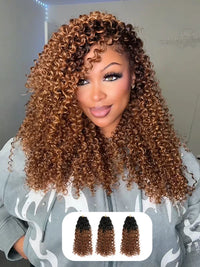 Chinalacewig Water Wave 1B/30 Pre-Separated Human Hair Crochet Hair Extensions | Natural Looking Protective Style CU04