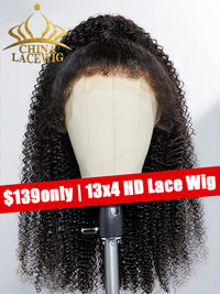 Chinalacewig Black Friday Sale Type 4C Edges Natural Hairline Undetectable Afo Curly Wig CS07