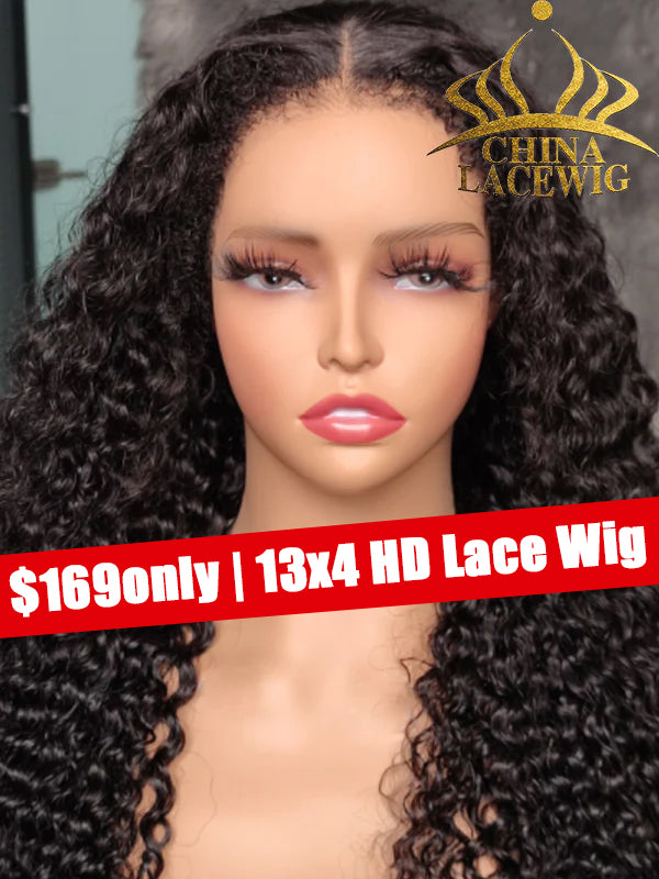 Chinalacewig Black Friday Sale Type 4C Edges Natural Hairline Undetectable Curly Wig CS06