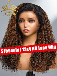 Chinalacewig Black Friday Sale Type 4C Edges Natural Hairline Undetectable Ombre Curly Wig CS08