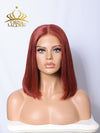 Chinalacewig Orange Bob With Band Human Virgin Hair 5x5 HD Lace Closure Wig CA04
