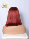 Chinalacewig Orange Bob With Band Human Virgin Hair 5x5 HD Lace Closure Wig CA04