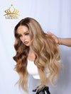 Chinalacewig Blonde Ombre With Band Human Virgin Hair 5x5 HD Lace Closure Wig CA03