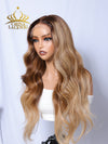 Chinalacewig Blonde Ombre With Band Human Virgin Hair 5x5 HD Lace Closure Wig CA03