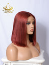 Chinalacewig Orange Bob With Band Human Virgin Hair 5x5 HD Lace Closure Wig CA04
